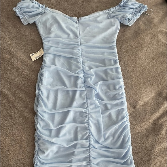 Light blue ruched mini dress - Picture 9 of 9